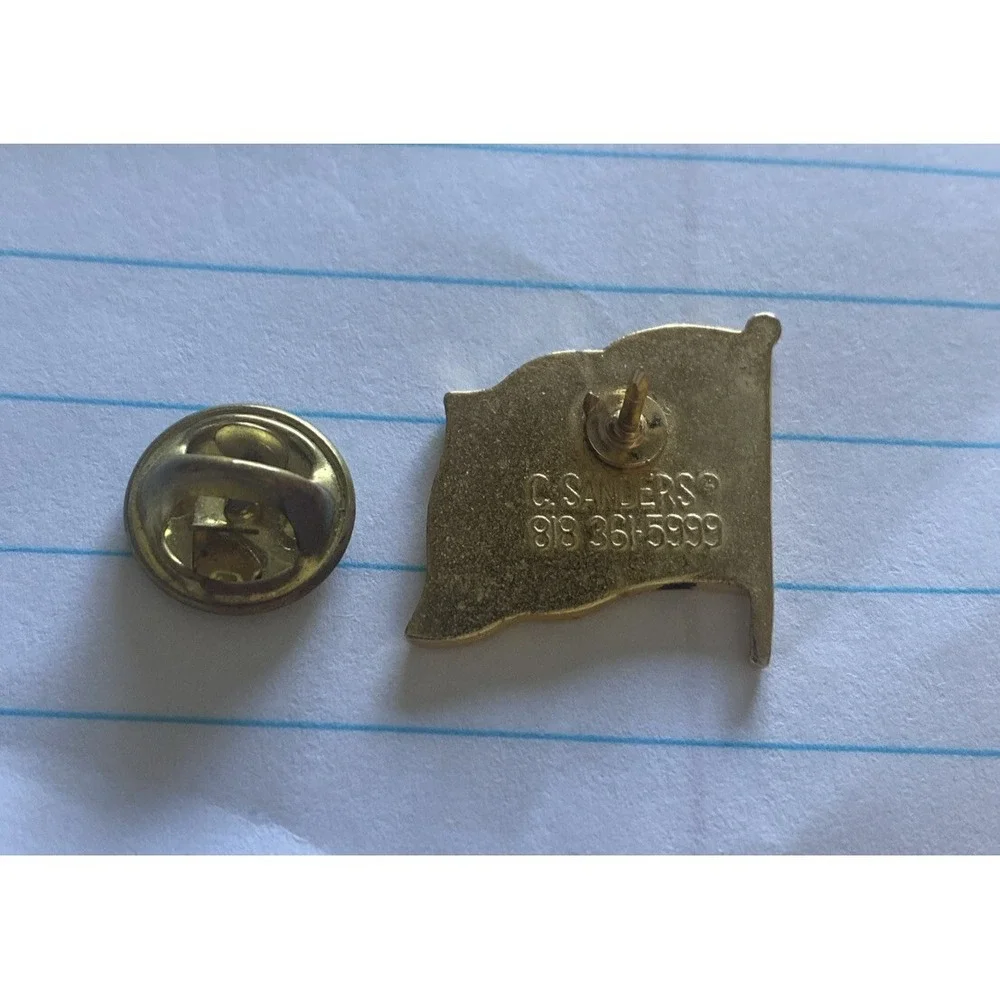 Vintage C. Sanders Gold Tone American Flag Collectible Lapel Pin ELECTION